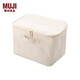 無(wú)印良品（MUJI）聚酯纖維棉麻混紡軟盒/長(zhǎng)方形/附蓋/中 原色