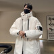 Foss Phil 羽絨服男士冬季寬松沖鋒戶外衣服連帽情侶潮牌中長款加厚外套 JSWZ-BL3653米色 L