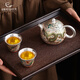 敦煌美術(shù)研究所鎏銀龍鳳對杯茶具套裝文創(chuàng  )茶杯禮盒新婚禮品結婚禮物生日禮物中秋 龍鳳呈祥·鎏銀茶具套裝