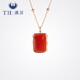 唐后（TH）紅瑪瑙項(xiàng)鏈女925銀寶石吊墜歐美小眾氣質(zhì)鎖骨鏈送女友禮物女 玫瑰金色紅瑪瑙
