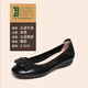 路施南中年媽媽鞋子女春秋真皮軟底平底單鞋圓頭大碼女鞋43寬胖腳通勤鞋 黑色299-810Z28 39