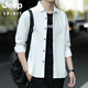 JEEP SPIRIT吉普襯衫男長(cháng)袖春秋男士百搭上衣服裝長(cháng)袖襯衫外穿工裝韓版襯衣潮 白色1916 XL
