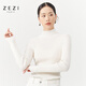 ZEZI桑蠶絲針織打底衫女半高領(lǐng)春新款真絲羊毛衣長(cháng)袖針織衫高端上衣 奶油白 L(120-130斤)