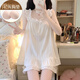 莫代爾睡衣女夏季帶胸墊冰絲吊帶韓版簡約純色兩件套裝2025透氣家居服薄 4989白色帶胸墊可拆卸 M建議體重75-100斤