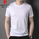 皮爾卡丹（pierre cardin）高端夏季短袖男圓領(lǐng)桑蠶絲t恤中青年時(shí)尚潮流夏裝汗衫半截袖體恤
