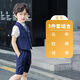 毛毛鴨男童西裝套裝夏季婚禮花童夏天小男孩西服幼兒園畢業(yè)服裝兒童禮服 藍(lán)色三件套（馬甲短褲領(lǐng)帶） 140cm，建議體重50-58斤