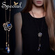 special歐美高冷時(shí)尚襯膚顯瘦流蘇可調(diào)節(jié)長(zhǎng)款項(xiàng)鏈毛衣鏈吊墜掛鏈 藍(lán)色 藍(lán)玫瑰 項(xiàng)鏈