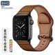 BHO【真皮磁吸】適用蘋(píng)果手表表帶apple iwatch s10/s11真皮表帶磁吸9/8/se2/3/7/Ultra2/3男生女士款 針扣款-深棕瘋馬紋 44/45/46/49mm  表盤(pán)通用