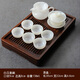玉中泥 白玉瓷整套茶具套裝日式羊脂玉陶瓷家用簡約蓋碗茶杯公道杯創(chuàng)意組合功夫茶禮盒裝 標(biāo)準(zhǔn)配置配小茶盤（1個(gè)蓋碗6個(gè)杯 一套茶漏）
