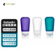 Humangear 旅行裝洗漱humangear硅膠乳液分裝瓶出差空瓶套裝旅游便攜大容量 100ml-3件套-透明/紫/湖藍