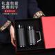 紫宜陶紫砂保溫杯男女士泡茶杯高檔退休紀(jì)念送父親禮品水杯團(tuán)購定制刻字 鏡面磨砂黑套裝（禮盒包裝）