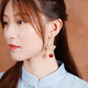 江南初見(jiàn)江南初見(jiàn)民族風(fēng)耳飾短款扇形耳環(huán)女古風(fēng)珍珠耳墜漢服中國(guó)風(fēng)耳夾 925銀耳環(huán)
