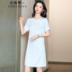 衣典零一（LEDIALYI）真絲連衣裙女2024夏季女裝新款高檔氣質(zhì)中年夏天小個(gè)子桑蠶絲裙子 淺藍色 L