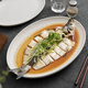 馳度陶瓷魚盤家用2025新款高級感輕奢菜盤飯店專用餐具橢圓形蒸魚盤子 10英寸滴水紋橢圓盤-白瓷