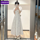 鏡莎2023新款女碎花泡泡袖連衣學(xué)生裙子夏天方領(lǐng)小白裙法式公主長(zhǎng)裙 圖片色 均碼【可備注碼數(shù)】