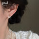 PWL925銀針新比翼森系絕美蝴蝶耳夾無(wú)耳洞女耳飾蚊香盤(pán)耳釘 比翼蝴蝶耳夾銀色【舒適不夾肉】