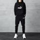 品牌連帽衛衣男秋季新款時(shí)尚休閑運動(dòng)套裝青少年帥氣潮牌一套搭配 0711-DBM黑色 M