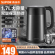 蘇泊爾（SUPOR）電水壺家用辦公室 電燒水壺保溫 316L不銹鋼全鋼無(wú)縫內膽 自動(dòng)斷電雙層防燙電熱水壺 1.7L 1500W大功率1.7L炫彩不銹鋼外殼