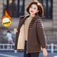 淺戀媽媽冬季加絨加厚棉服中年女仿羊羔絨棉衣外套中老年大碼連帽棉襖