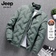JEEP SPIRIT吉普羽絨服男外套冬季新款短款休閑保暖立領(lǐng)夾克中青年簡(jiǎn)約上衣 KSB-9918豆綠色 3XL (165-180斤)