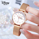 迪士尼手表女學(xué)生考試專(zhuān)用女孩高中學(xué)生初中女生防水靜音雙日歷少女腕表 時(shí)尚白鋼帶日歷款
