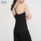 STW.SOTOWELL瑜伽背心女帶胸墊一體式高彈緊身運動打底bra吊帶Y型美背外穿上衣 WY006: 尼祿黑 XL (170)