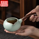 豐陶張生 天青色汝窯公道杯 茶具分茶器陶瓷 汝瓷分茶杯 茶道配件可開(kāi)片可養(yǎng)線勻杯茶海分茶器 側(cè)把汝窯公道杯
