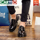 卡帝樂(lè )鱷魚(yú)（CARTELO）男士皮鞋男韓版潮流百搭春季休閑青少年增高黑色英倫亮皮豆豆鞋潮 套腳 40