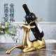 皇普森全銅鹿紅酒架現(xiàn)代輕奢高檔置物架客廳家用創(chuàng)意斜放酒柜裝飾品擺件 金色全銅《福鹿》全銅紅酒架
