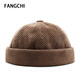 Fangchi 帽子男燈芯絨地主帽潮韓版純色復古雅痞瓜皮帽男嘻哈街頭潮人無(wú)檐流氓帽女 BQM-452咖啡 可調節