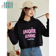 Halo Queen衛(wèi)衣女春秋韓系連帽短款氛圍感顯瘦休閑套頭上衣新品H143W1031