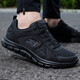 斯凱奇（Skechers）男鞋夏季2025新款輕便透氣跑步鞋軟底網面鞋休閑鞋黑色運動鞋男 BBK/黑武士 42