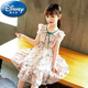 迪士尼（Disney）女童夏季新款連衣裙夏裝兒童2025洋氣公主裙大童 花仙子雪紡裙 花色 150 建議身高140cm