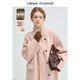VEGA CHANG【高含量綿羊毛】雙面呢女2025秋冬減齡粉色韓系大衣 奶杏粉 L