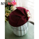 NY-NYM法式優(yōu)雅英倫復(fù)古網(wǎng)紗貝雷帽羊毛呢小禮帽 婚紗宴會(huì)白色新娘頭飾 酒紅色 直徑約17cm/帶夾子