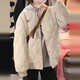 俞兆林菱格羽絨棉服女外套2025秋春季新款棉衣夾棉加厚小個(gè)子棉襖棒球服 【米白色】 M 【建議90-105斤】