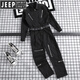 JEEP SPIRIT潮流日系工裝連體褲男休閑復古一體連體衣背帶褲套裝男女易穿搭 黑色【s腰帶】A136 3XL 【170-185斤左右】