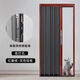 廷沫全鋁合金折疊門(mén)廚房開(kāi)放式移門(mén)推拉隱形室內外衛生間隔斷商鋪門(mén)簾 紅木紋+【灰鋁板】（帶防盜鎖） 一平方的價(jià)格
