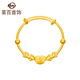 菜百首飾 黃金手鐲 足金福字轉(zhuǎn)運(yùn)珠金手鐲 兒童寶寶童鐲推拉鐲 計(jì)價(jià) HJ 黃金手鐲 約9.35g