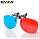 百颯(BYZA)近視專(zhuān)用3D眼鏡紅藍 3d立體眼鏡普通電腦電視手機投影影音夾片 3D紅藍眼鏡夾片-2付裝