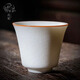 象運(yùn)福黃龍玉汝窯品茗杯個(gè)人杯陶瓷主人杯蟬翼開片可養(yǎng)陶瓷單杯功夫茶具 （白玉汝）鐘杯 70ml 1只