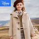 迪士尼（Disney）女童學(xué)院風(fēng)雙面絨大衣秋冬新款洋氣兒童牛角扣羊Y毛呢子外套大童 米色 150