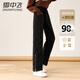 雪中飛羽絨褲女士秋冬保暖加厚外穿時(shí)尚潮流闊腿直筒長(cháng)褲 黑色 170/L 