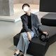 GARNUO咖色小西裝外套女2026新款春秋炸街韓版小個(gè)子高級感正肩休閑西服 灰色 M 【101-110斤】