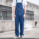 敬麥工作服男連體吊帶背帶褲oversize復(fù)古牛仔背帶褲男春秋2023新款高 藍(lán)色 4XL