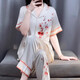TFZF高級感真絲睡衣女春秋長(cháng)袖桑蠶絲送媽媽七夕禮物夏季家居服禮盒裝 繁花-一枝梅短長(cháng)款 XL