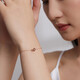 蒂蔻（Tico）時(shí)尚心心相扣雙環(huán)18金手鏈女AU750玫瑰金彩金手飾女友婦女節禮物
