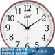 康巴絲（Compas）電波鐘鐘表石英鐘客廳掛鐘2025款辦公考場(chǎng)學(xué)校高考自動(dòng)對(duì)時(shí) 6901木紋色電波鐘（直徑38厘米）