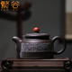 繁谷 宜興紫砂壺名家大師余躍純全手工黑紫泥大容量心經(jīng)壺功夫泡茶具 紅頂壺 400ml