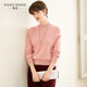 兔皇【無(wú)縫純羊毛】半高領(lǐng)純色打底女套衫毛衣TW905048 粉色 95CM 